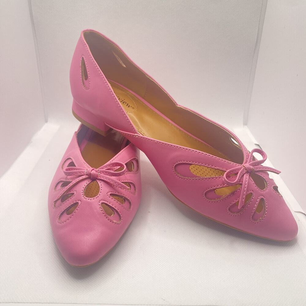 Comfortview Arabella Pink Flats with Bow Women’s Size 9W Wide – Style 47042